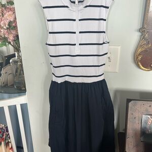 Steve Madden Sleeveless Striped Knit Top with Navy Skirt Dress XS